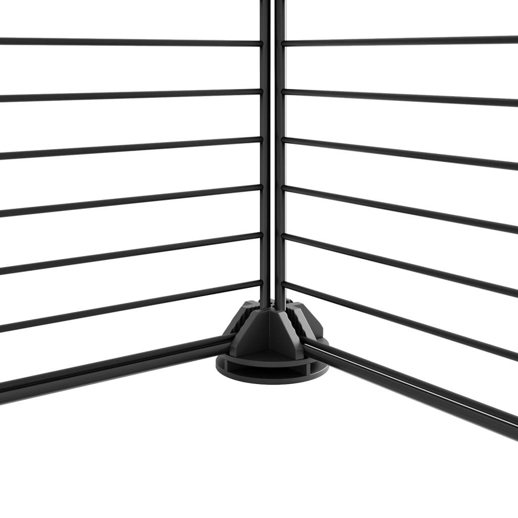 Pet Cage 52 Panel DIY Modular Playpen Fence Enclosure Steel Black