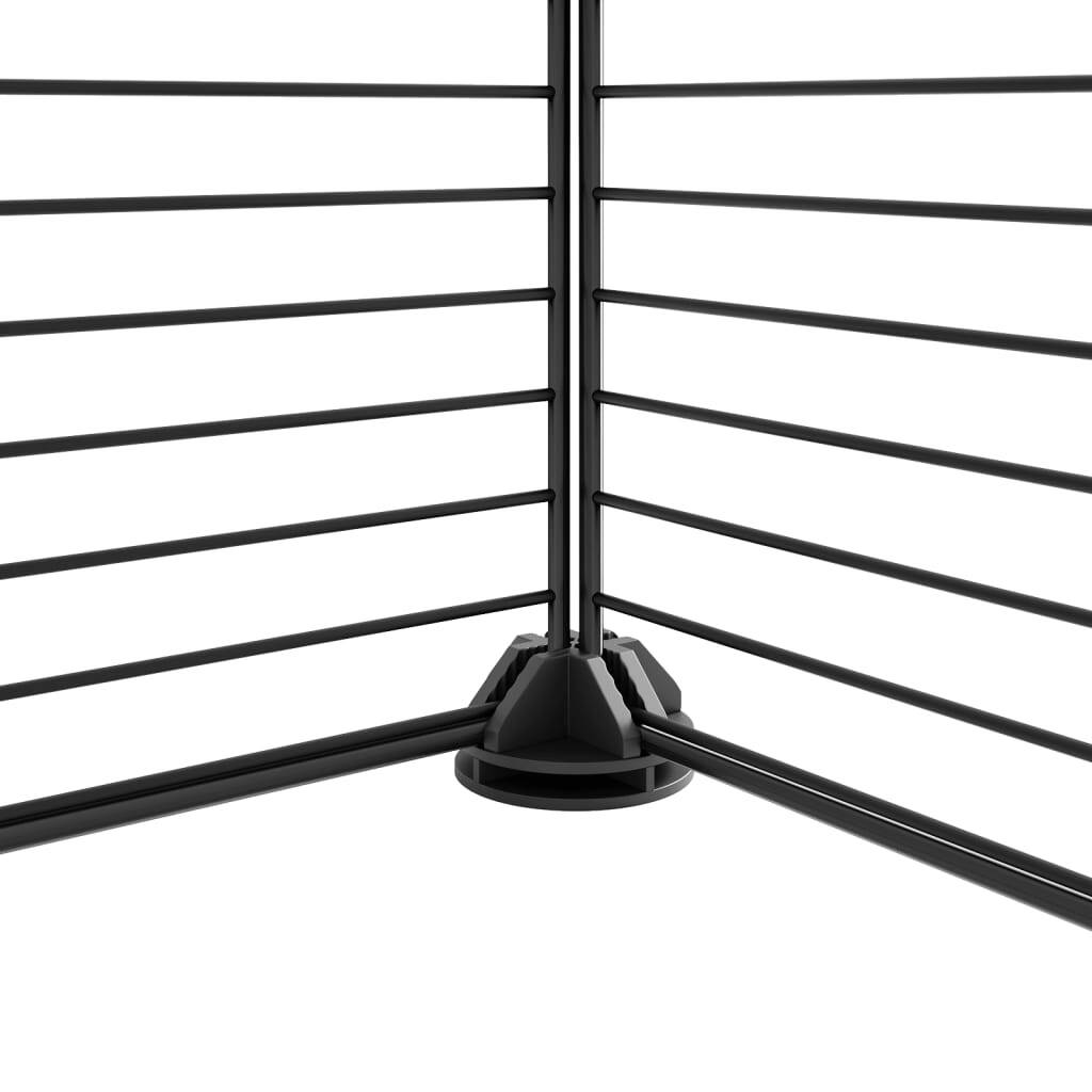 Pet Cage 44 Panel DIY Modular Playpen Fence Enclosure Steel Black
