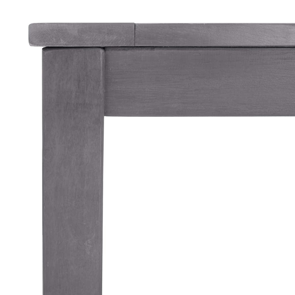 Garden Table Solid Acacia Wood Outdoor Dining Patio Furniture 140x80x74cm Grey