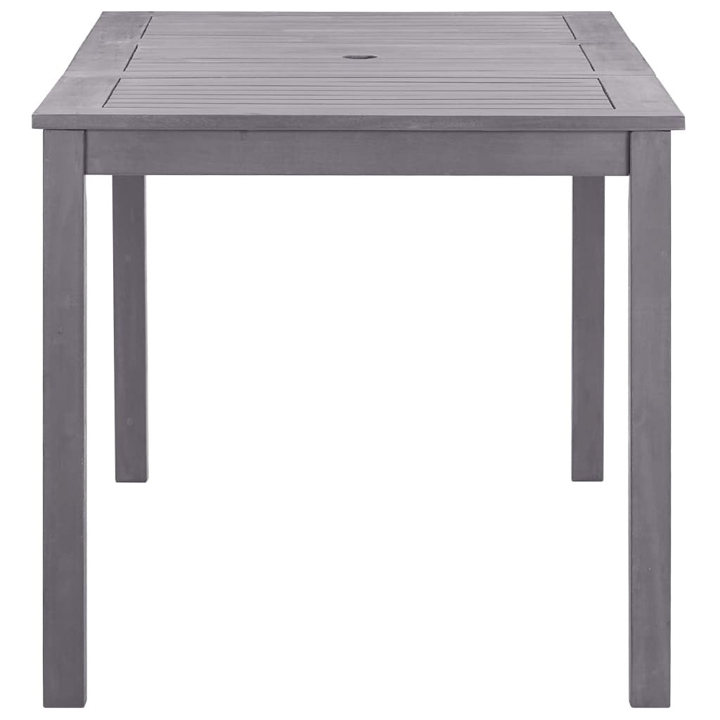 Garden Table Solid Acacia Wood Outdoor Dining Patio Furniture 140x80x74cm Grey