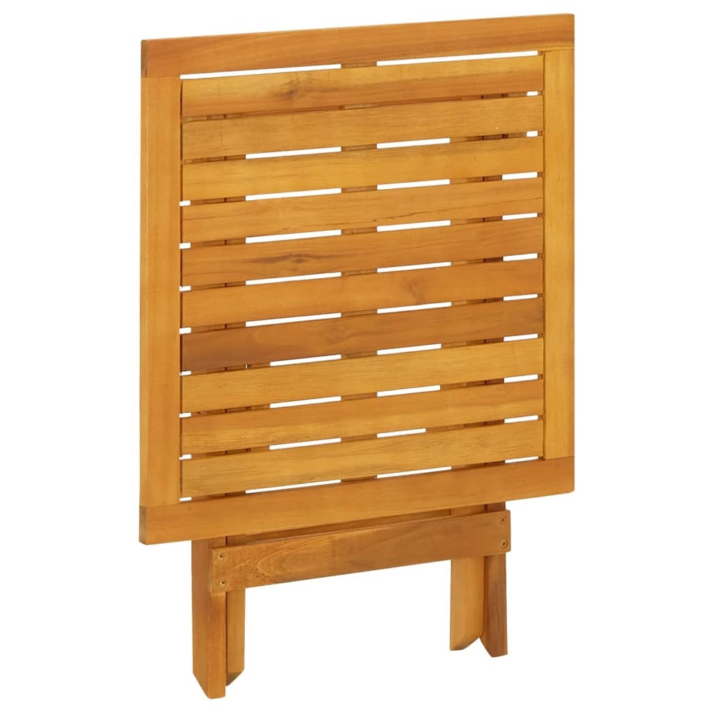 Outdoor Deck Chairs with Footrests and Table Solid Acacia Wood Natural