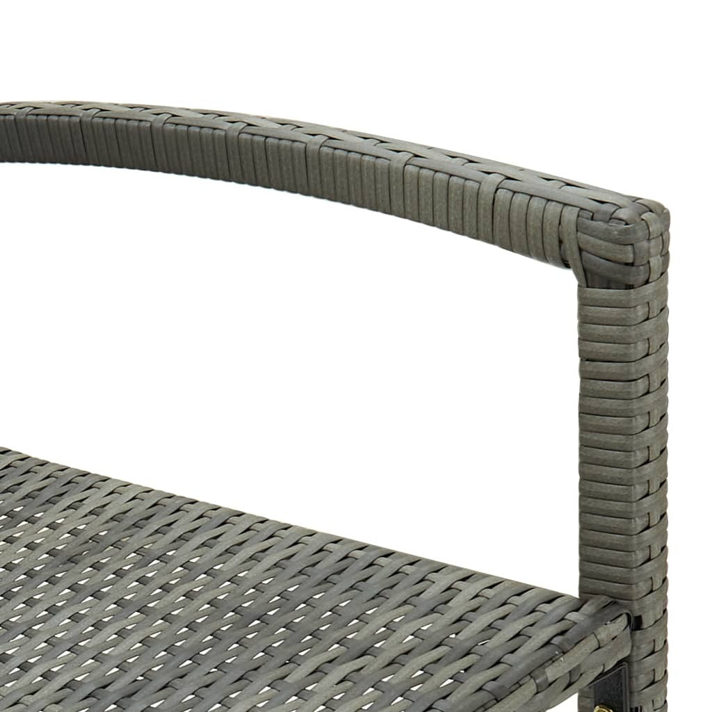 Bar Stools Set of 4 Poly Rattan Outdoor Garden Kitchen Seat Grey