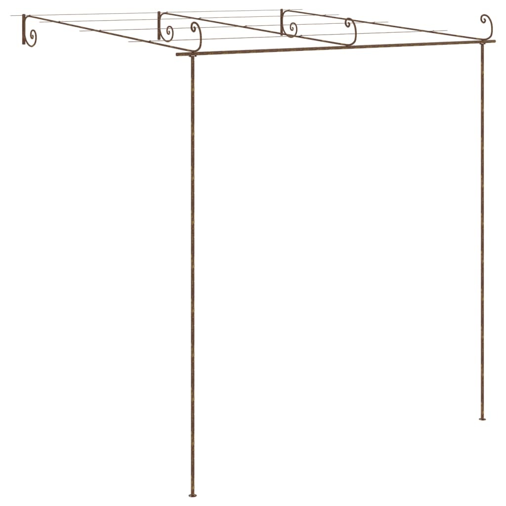 Garden Pergola Iron Wrought Climbing Plants Shade Arbour 3x3x2.5m Antique Brown