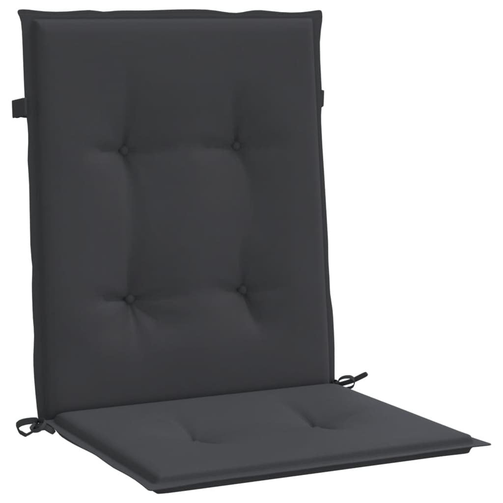Garden Lowback Chair Cushion 6pcs Oxford Fabric Water Resistant 100x50x3cm Black