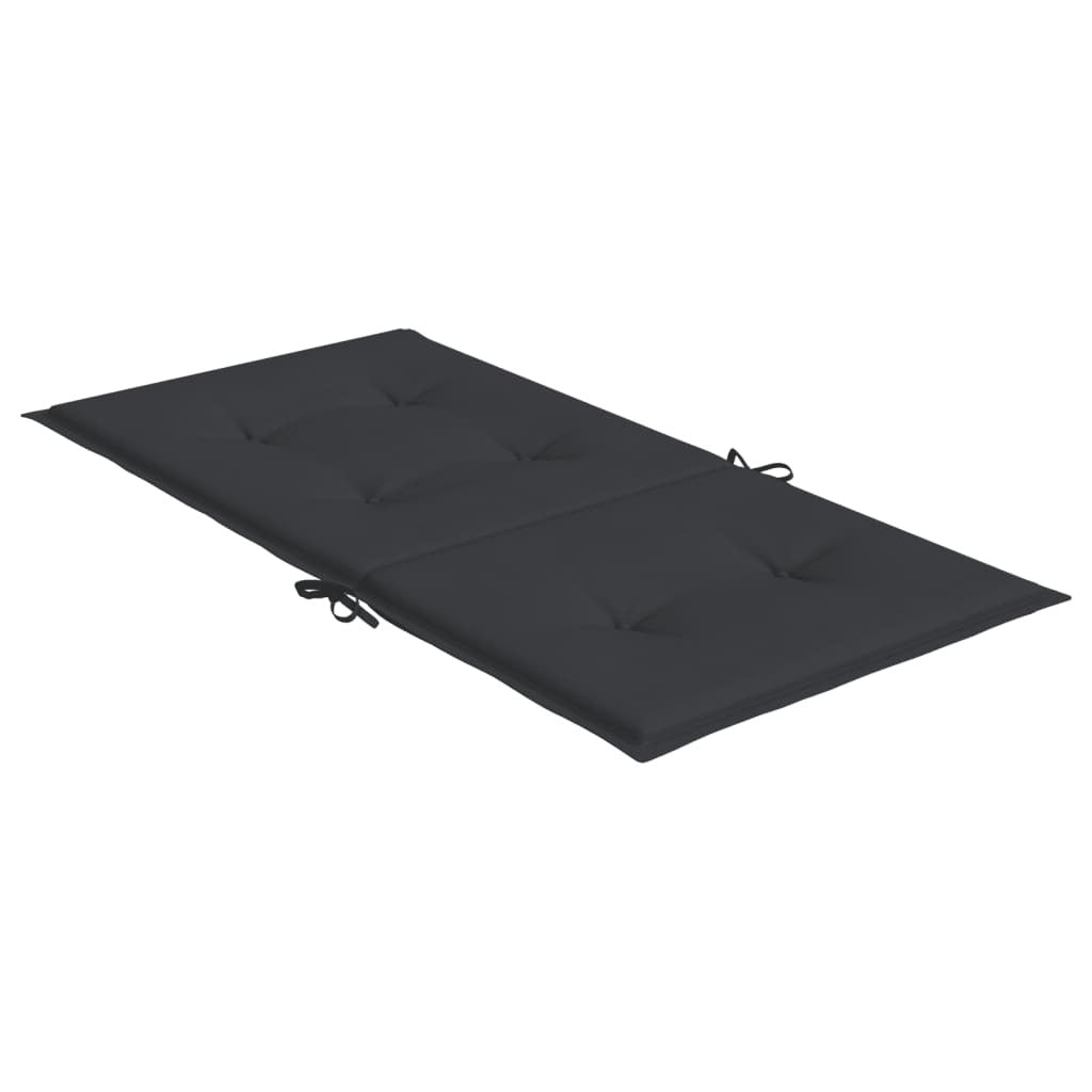 Garden Lowback Chair Cushion 6pcs Oxford Fabric Water Resistant 100x50x3cm Black