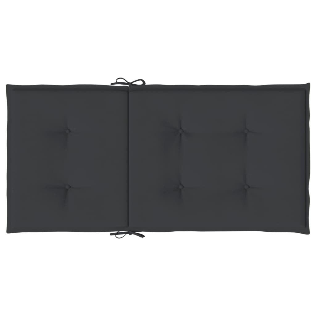 Garden Lowback Chair Cushion 6pcs Oxford Fabric Water Resistant 100x50x3cm Black
