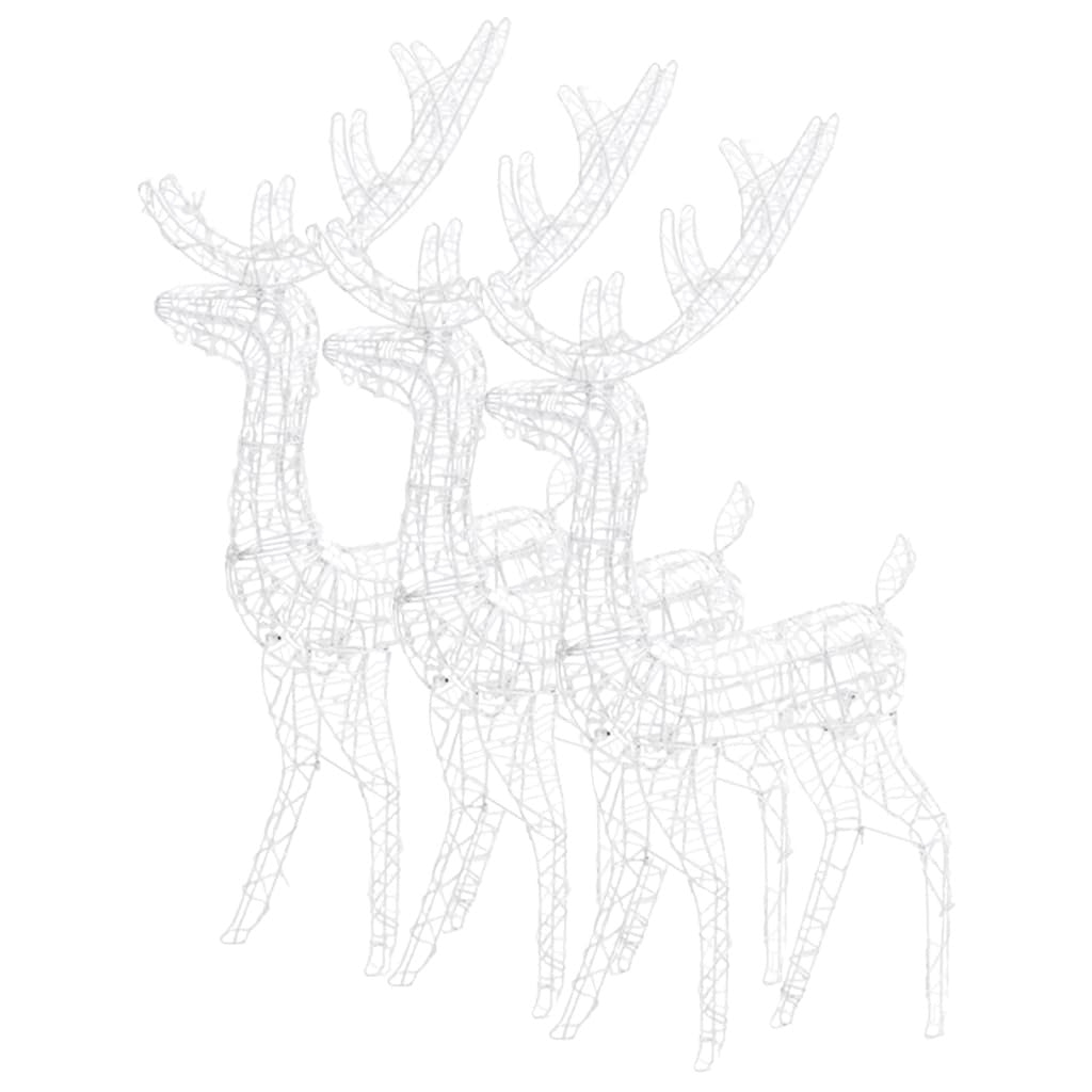 Acrylic Reindeer Christmas Decorations 3 pcs 120 cm Blue