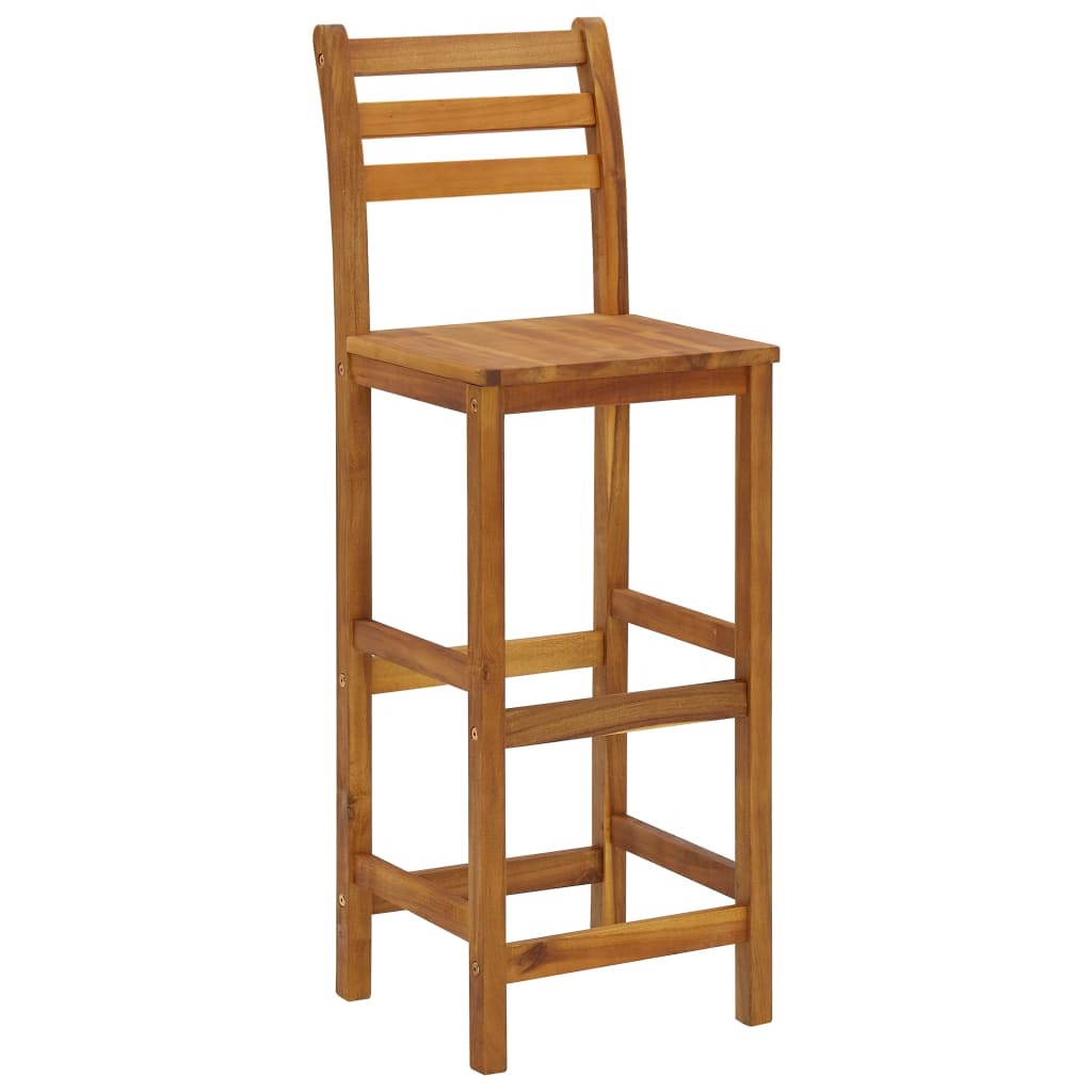 7 Piece Garden Bar Set Table Stools Outdoor Solid Acacia Wood Natural