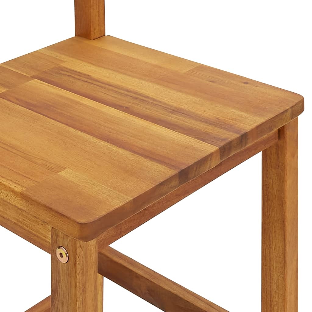 7 Piece Garden Bar Set Table Stools Outdoor Solid Acacia Wood Natural