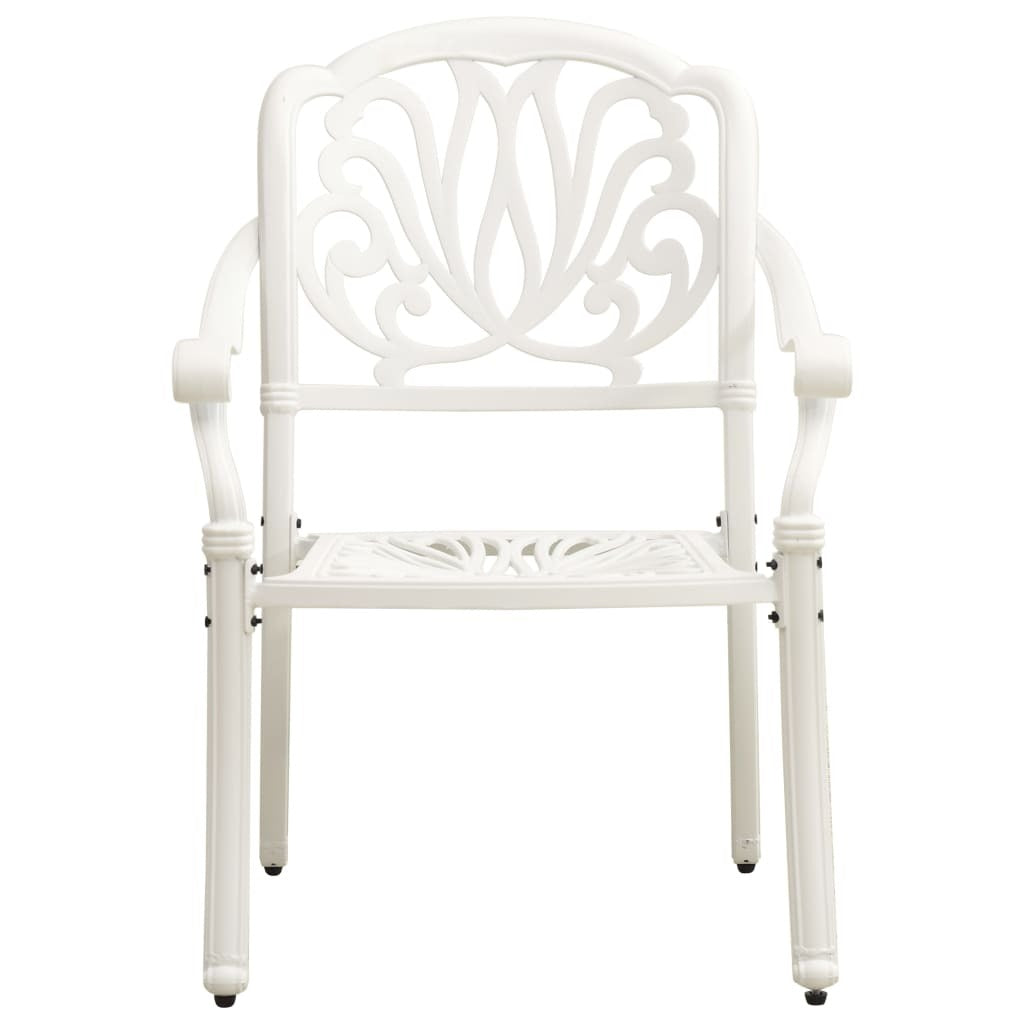 Garden Chairs 2 pcs Cast Aluminium White Rust Resistant Weather Resistant