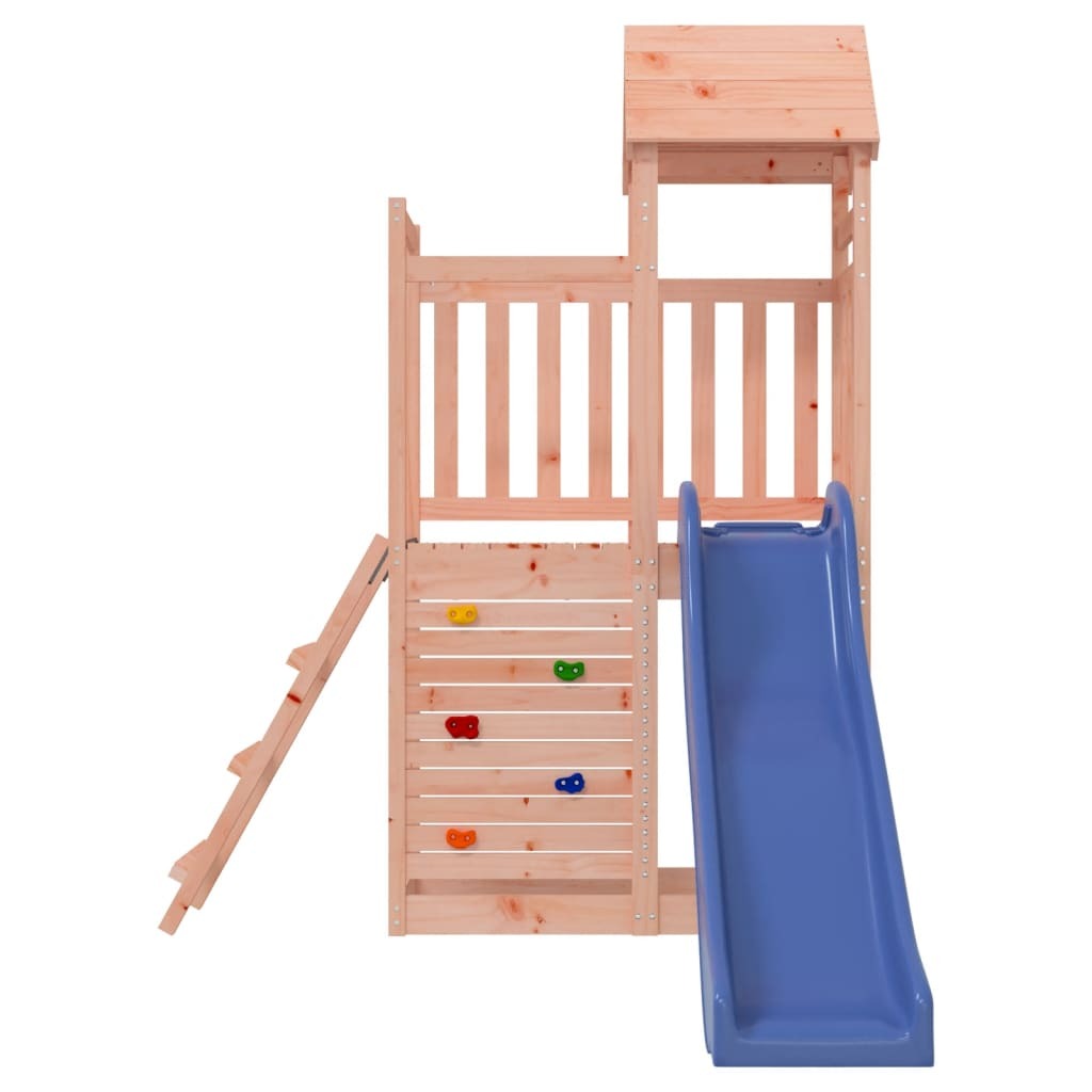 Outdoor Playset Climbing Solid Douglas Wood Frame Slide Rockwall Ladder