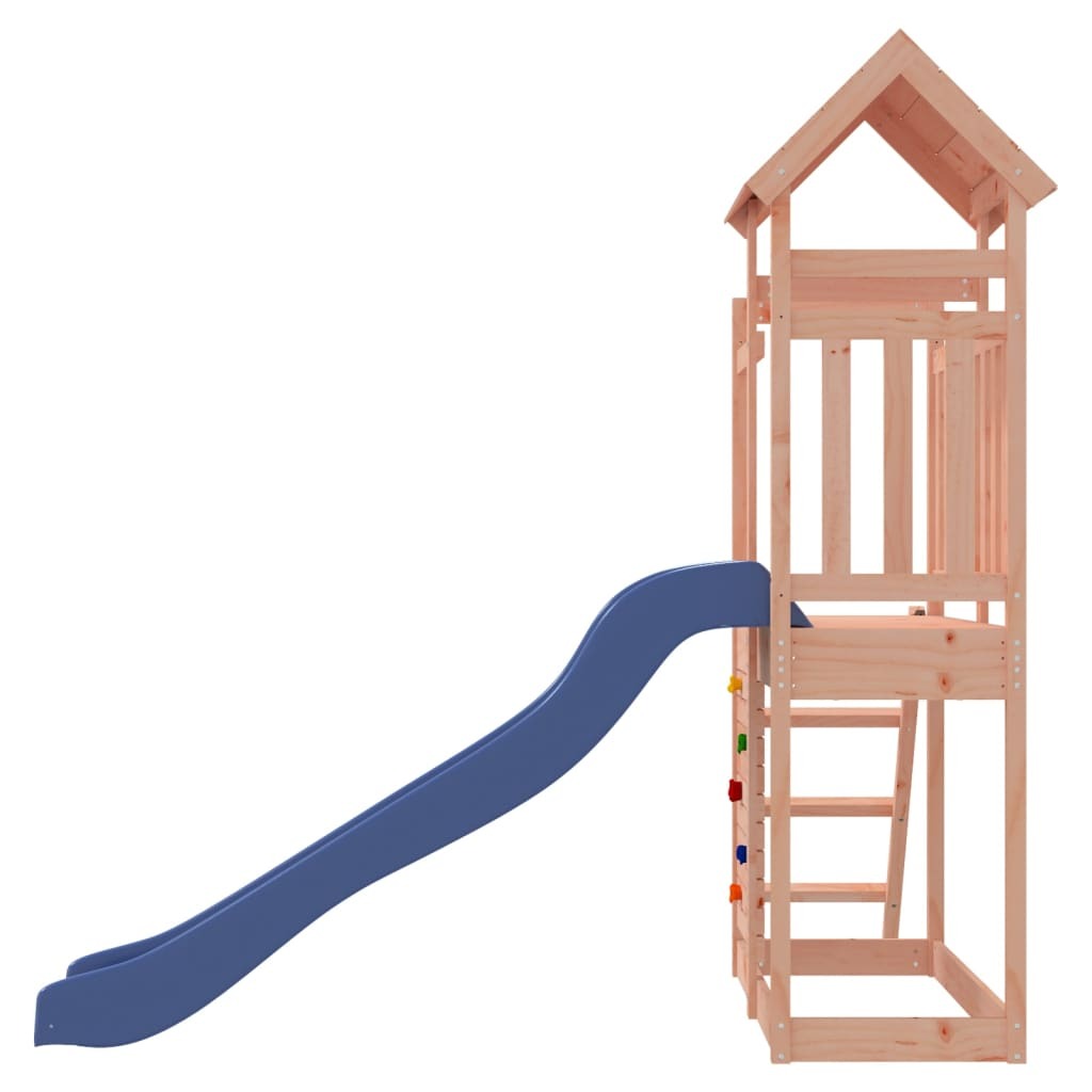 Outdoor Playset Climbing Solid Douglas Wood Frame Slide Rockwall Ladder