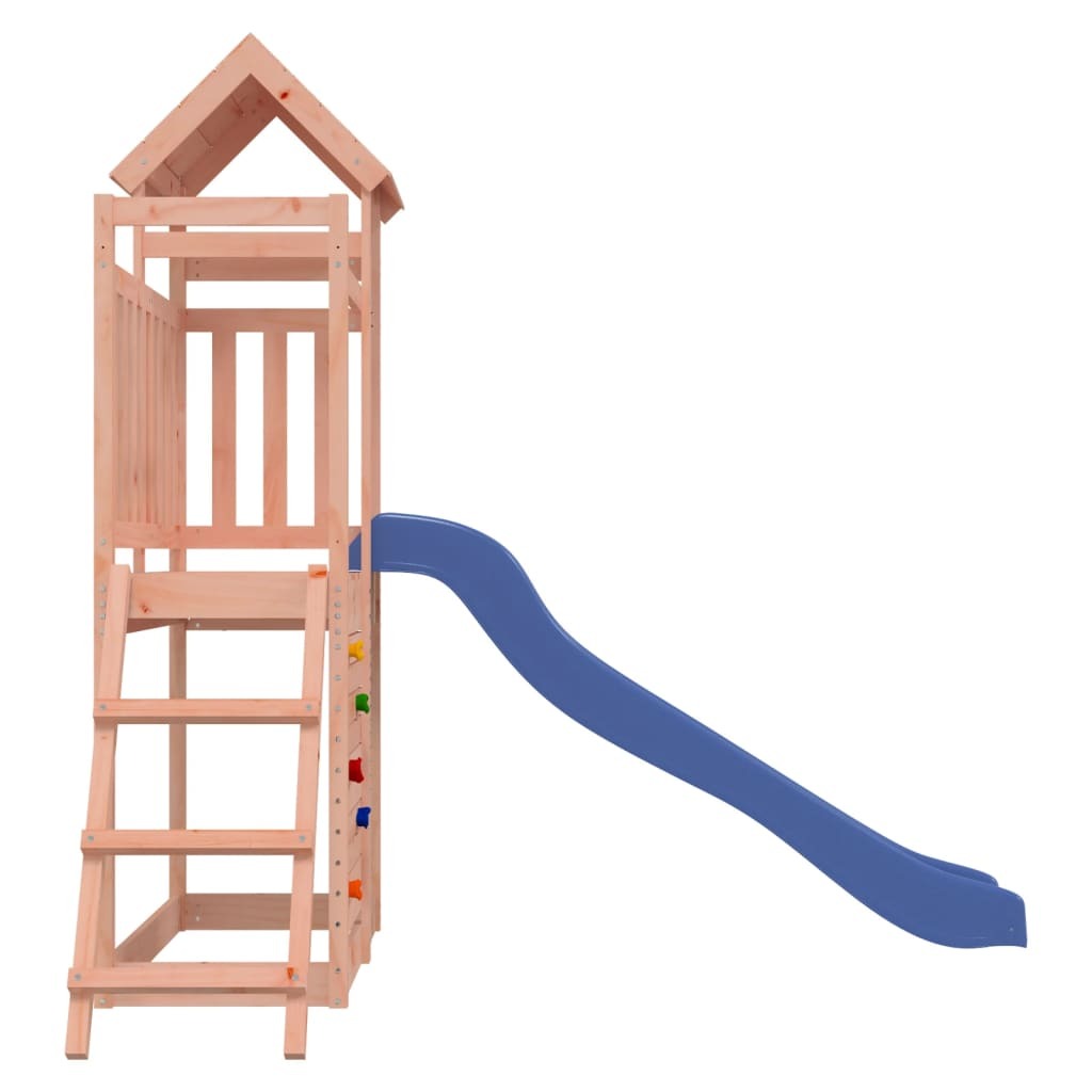 Outdoor Playset Climbing Solid Douglas Wood Frame Slide Rockwall Ladder