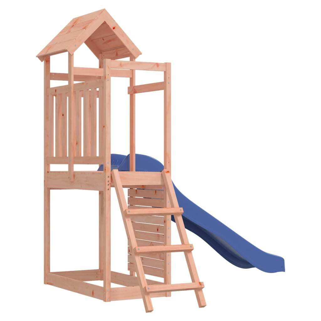 Outdoor Playset Climbing Solid Douglas Wood Frame Slide Rockwall Ladder