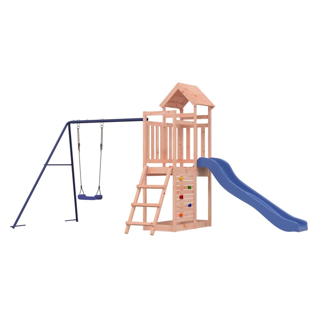 Outdoor Playset Climbing Solid Douglas Wood Frame Slide Swing Ladder