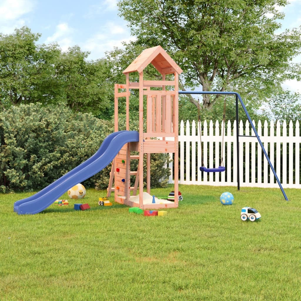 Outdoor Playset Climbing Solid Douglas Wood Frame Slide Swing Ladder