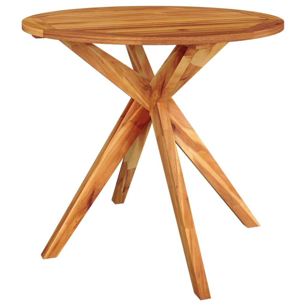 Garden Table Solid Acacia Wood Cross Legs Outdoor Patio Furniture 85x85x75cm