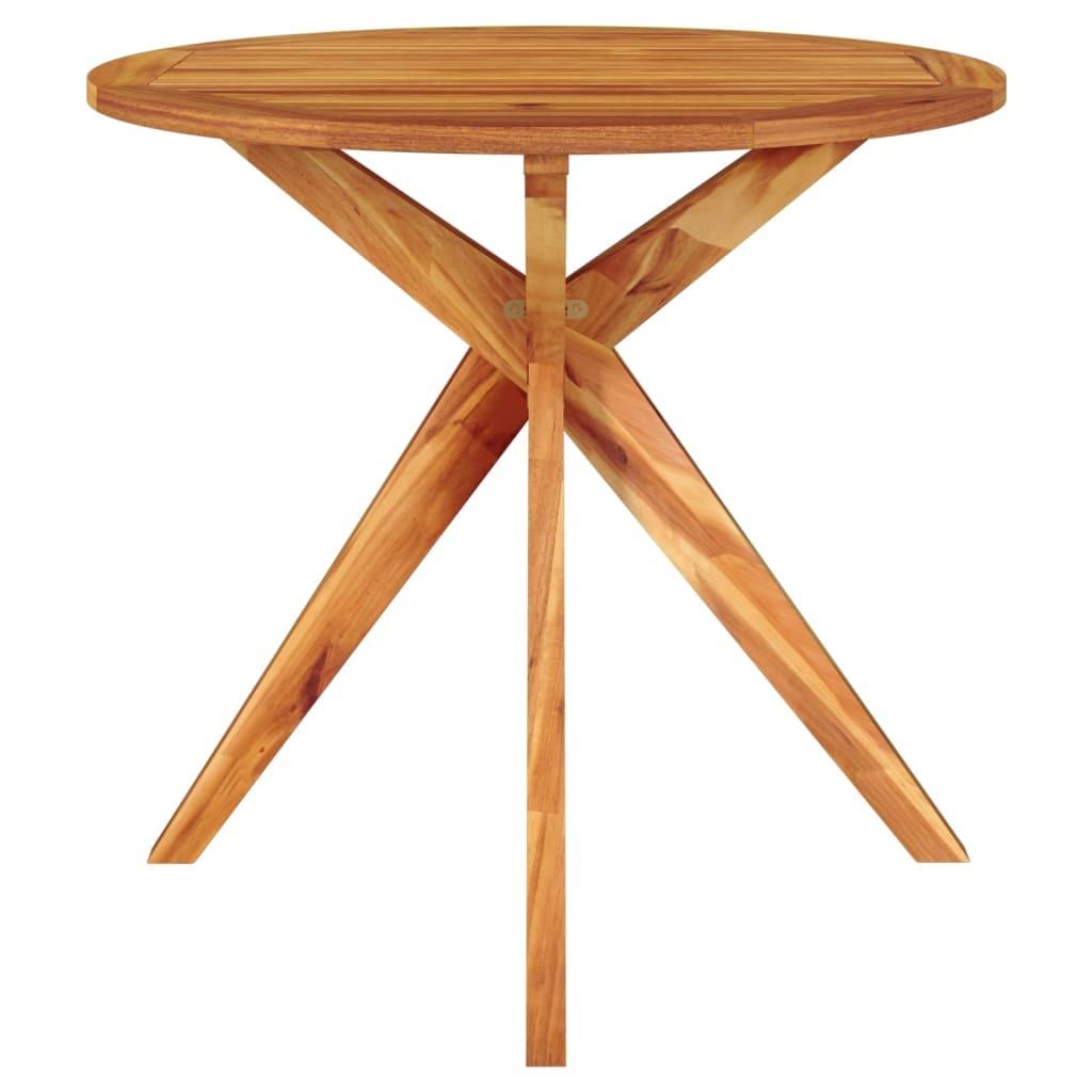 Garden Table Solid Acacia Wood Cross Legs Outdoor Patio Furniture 85x85x75cm