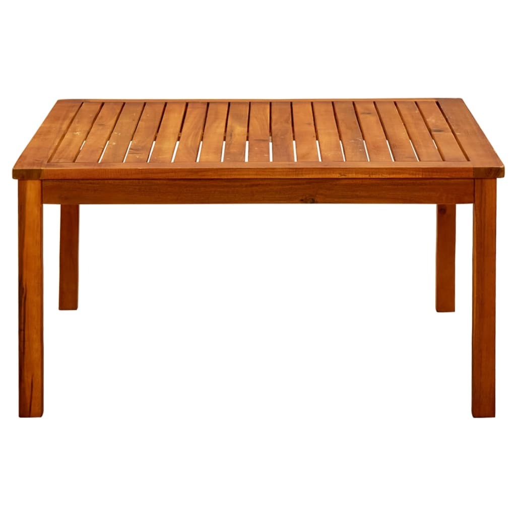 Garden Coffee Table Solid Acacia Wood Slatted Top Oil Finish Outdoor 85x85x45cm