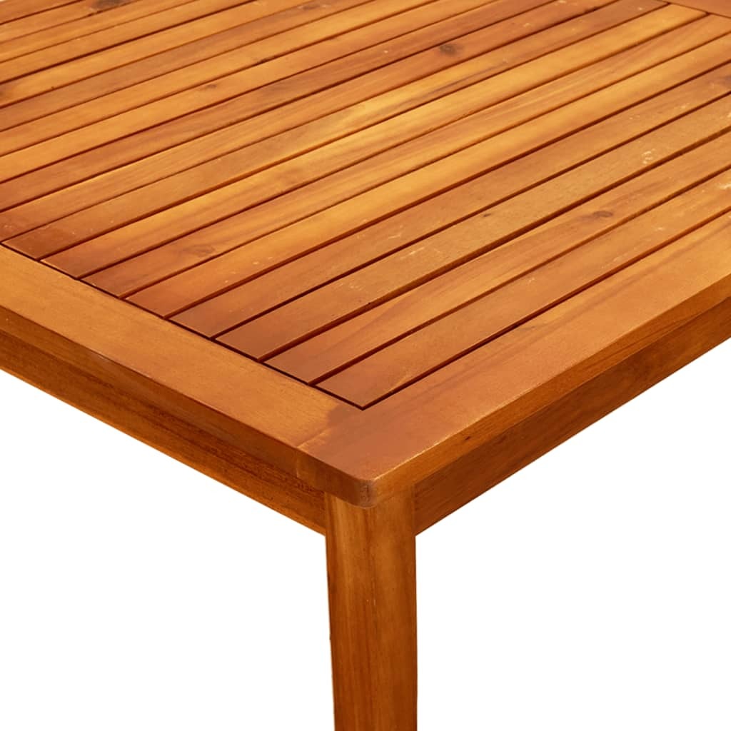 Garden Coffee Table Solid Acacia Wood Slatted Top Oil Finish Outdoor 85x85x45cm