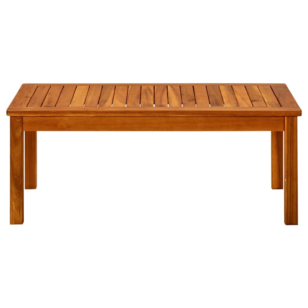 Garden Coffee Table Solid Acacia Wood Slatted Top Oil Finish Outdoor 90x50x36cm
