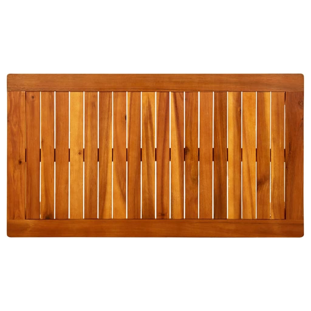 Garden Coffee Table Solid Acacia Wood Slatted Top Oil Finish Outdoor 90x50x36cm