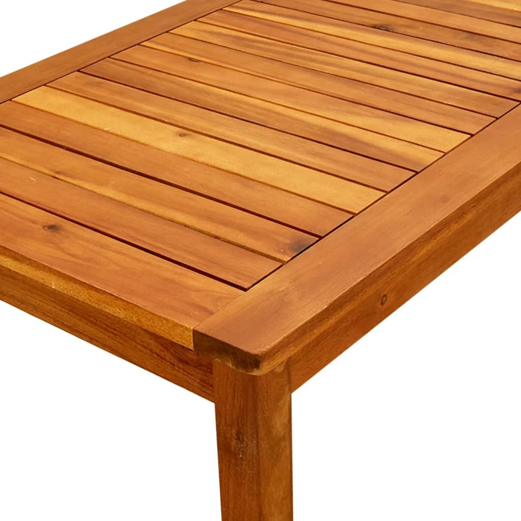 Garden Coffee Table Solid Acacia Wood Slatted Top Oil Finish Outdoor 90x50x36cm