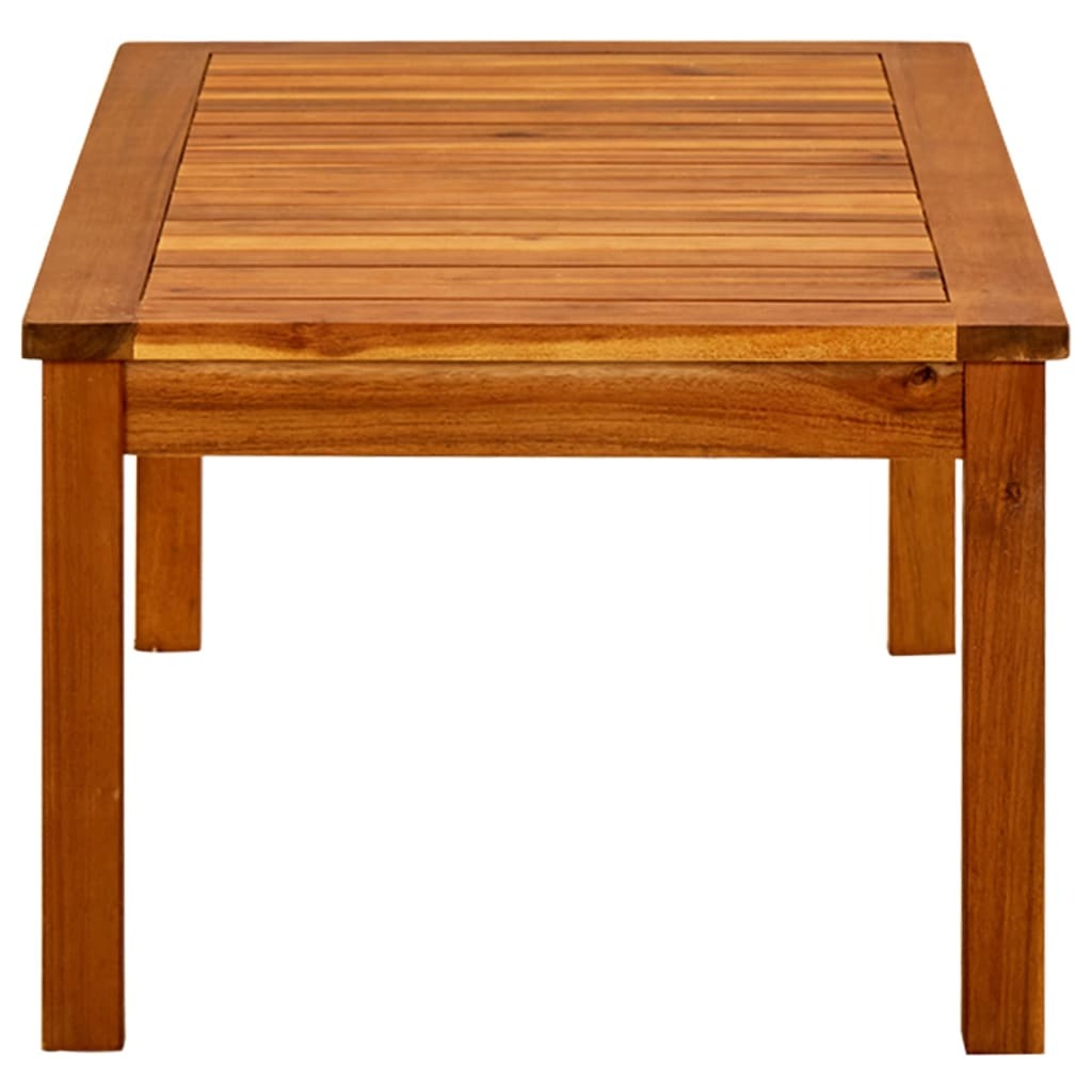 Garden Coffee Table Solid Acacia Wood Slatted Top Oil Finish Outdoor 90x50x36cm