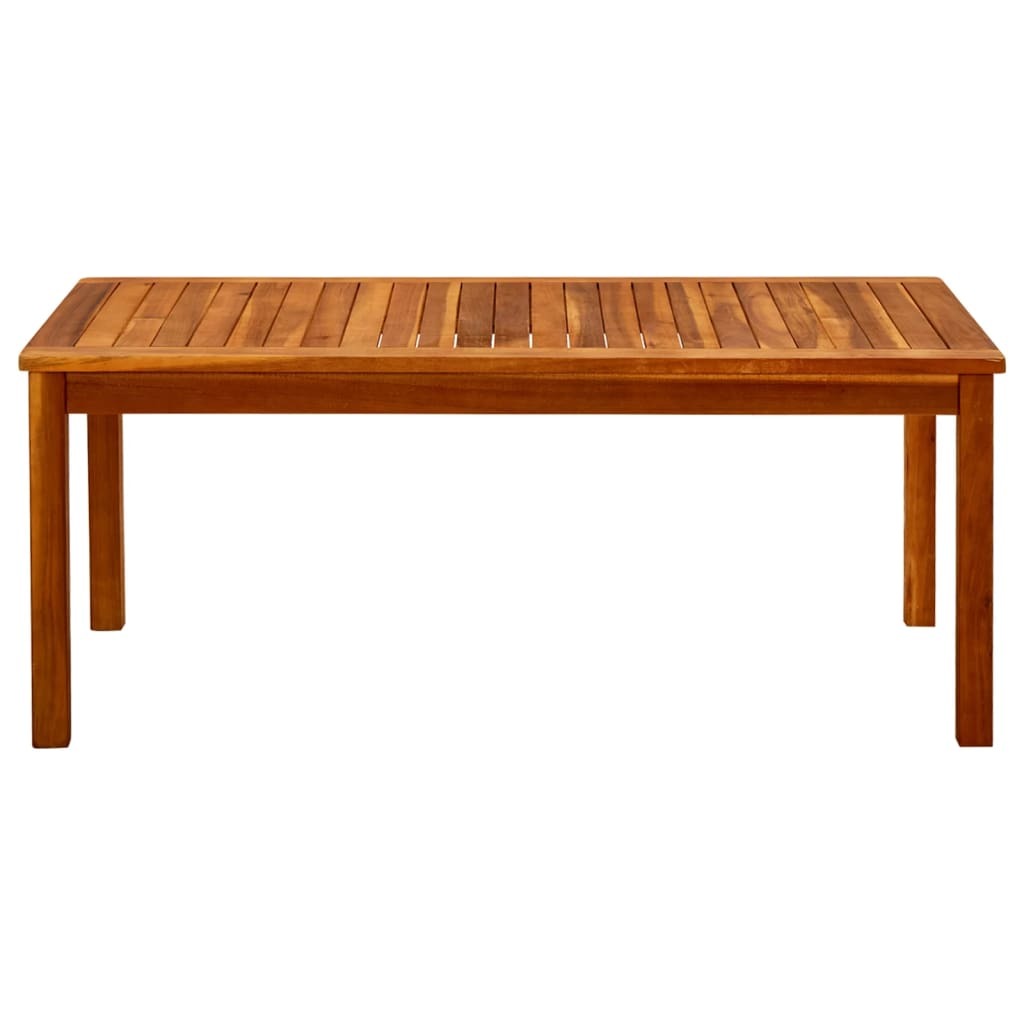 Garden Coffee Table Solid Acacia Wood Slatted Top Oil Finish Outdoor 110x60x45cm