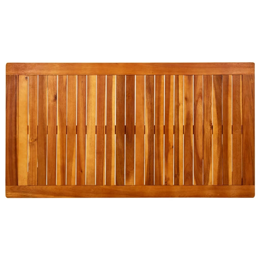 Garden Coffee Table Solid Acacia Wood Slatted Top Oil Finish Outdoor 110x60x45cm