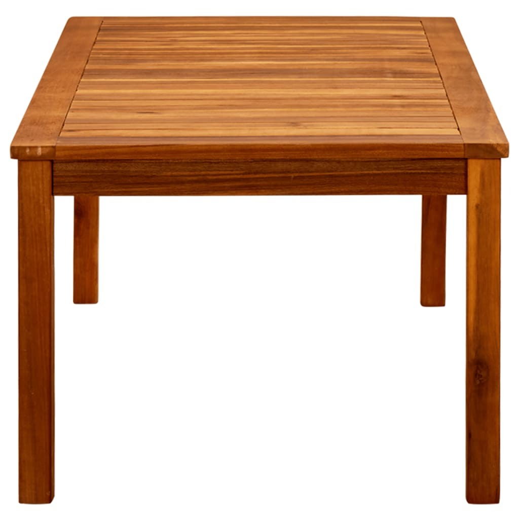 Garden Coffee Table Solid Acacia Wood Slatted Top Oil Finish Outdoor 110x60x45cm