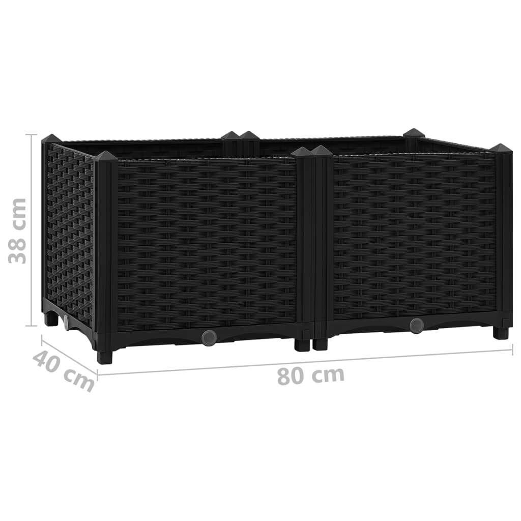 Raised Bed Planter Polypropylene Garden Plant Pot Outdoor 80x40x38cm