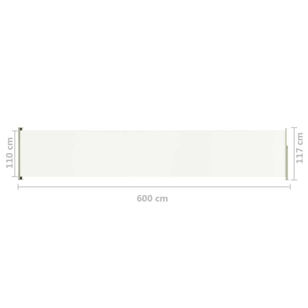 Patio Retractable Side Awning 117x600 cm Cream