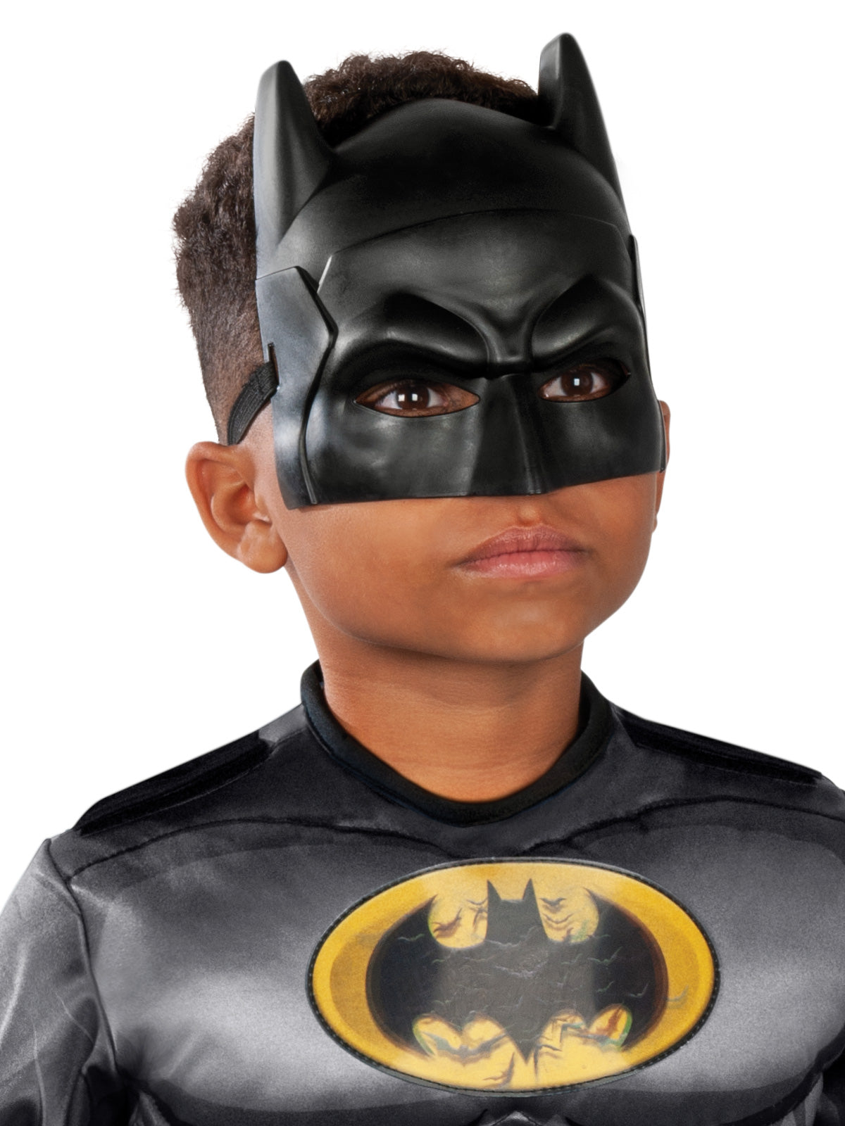 Batman Deluxe Lenticular Muscle Chest Costume for Kids Official DC Comics Black Colour