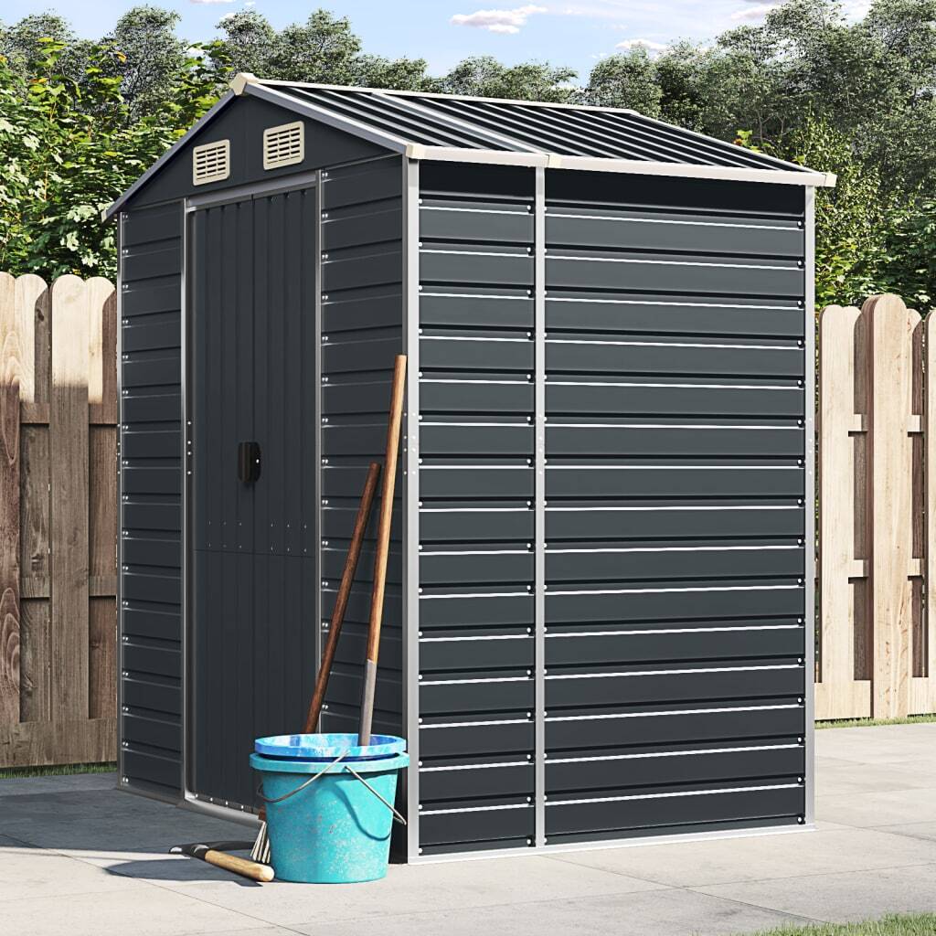 Garden Shed Outdoor Storage Tool House Lockable Galvanised Steel Anthracite