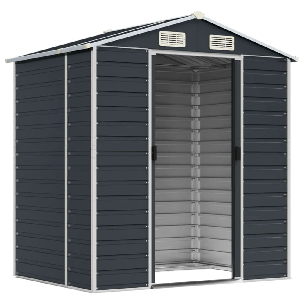 Garden Shed Outdoor Storage Tool House Lockable Galvanised Steel Anthracite