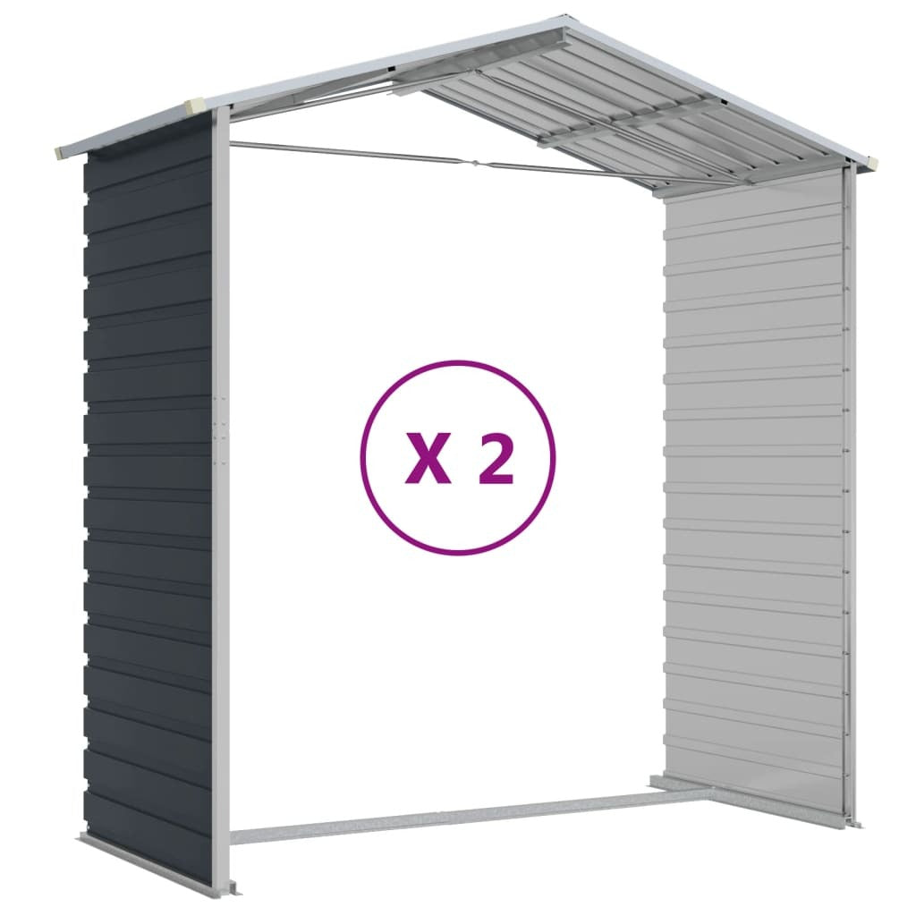 Garden Shed Outdoor Storage Tool House Lockable Galvanised Steel Anthracite
