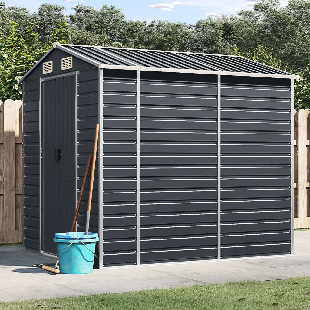 Garden Shed Outdoor Storage Tool House Lockable Galvanised Steel Anthracite
