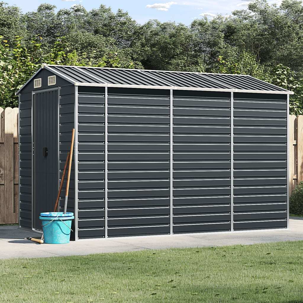 Garden Shed Outdoor Storage Tool House Lockable Galvanised Steel Anthracite