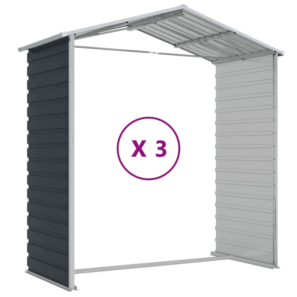Garden Shed Outdoor Storage Tool House Lockable Galvanised Steel Anthracite
