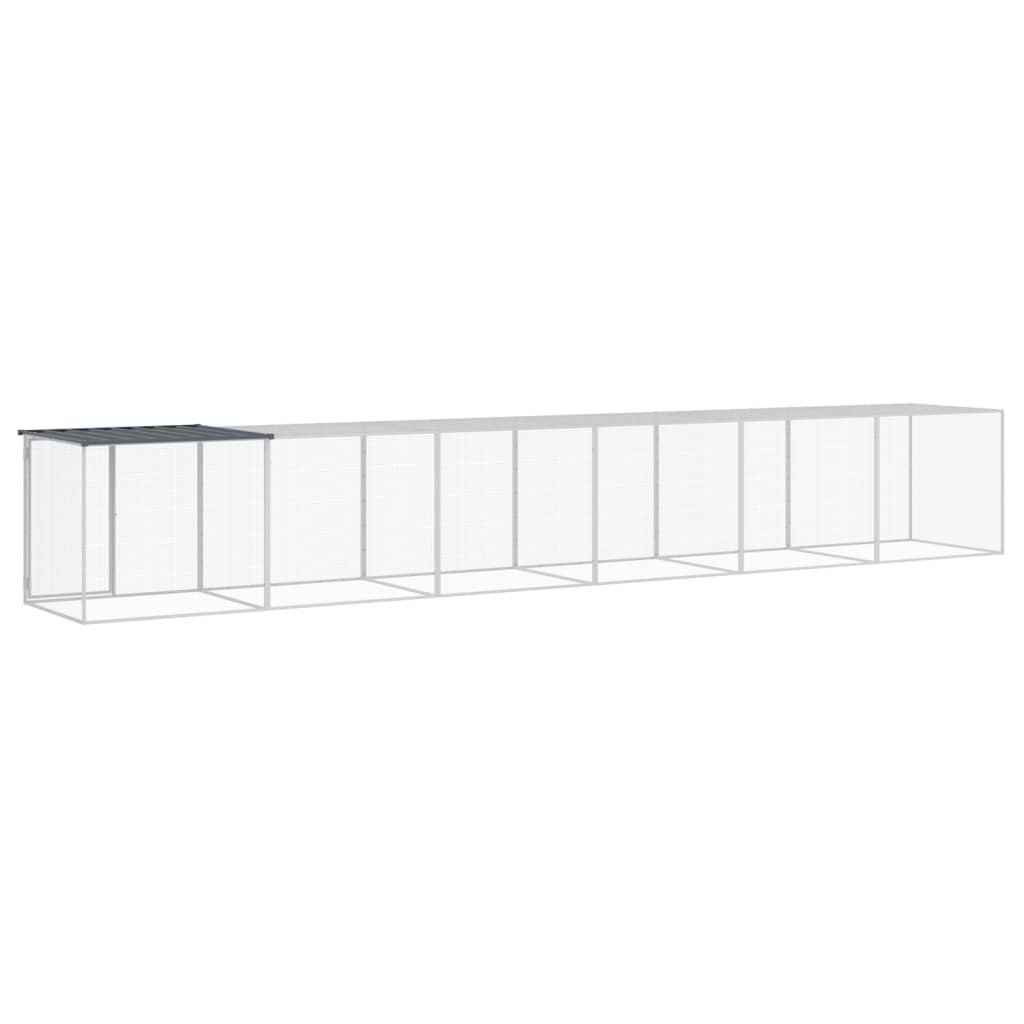 Chicken Cage with Roof Anthracite 603x98x90 cm Galvanised Steel