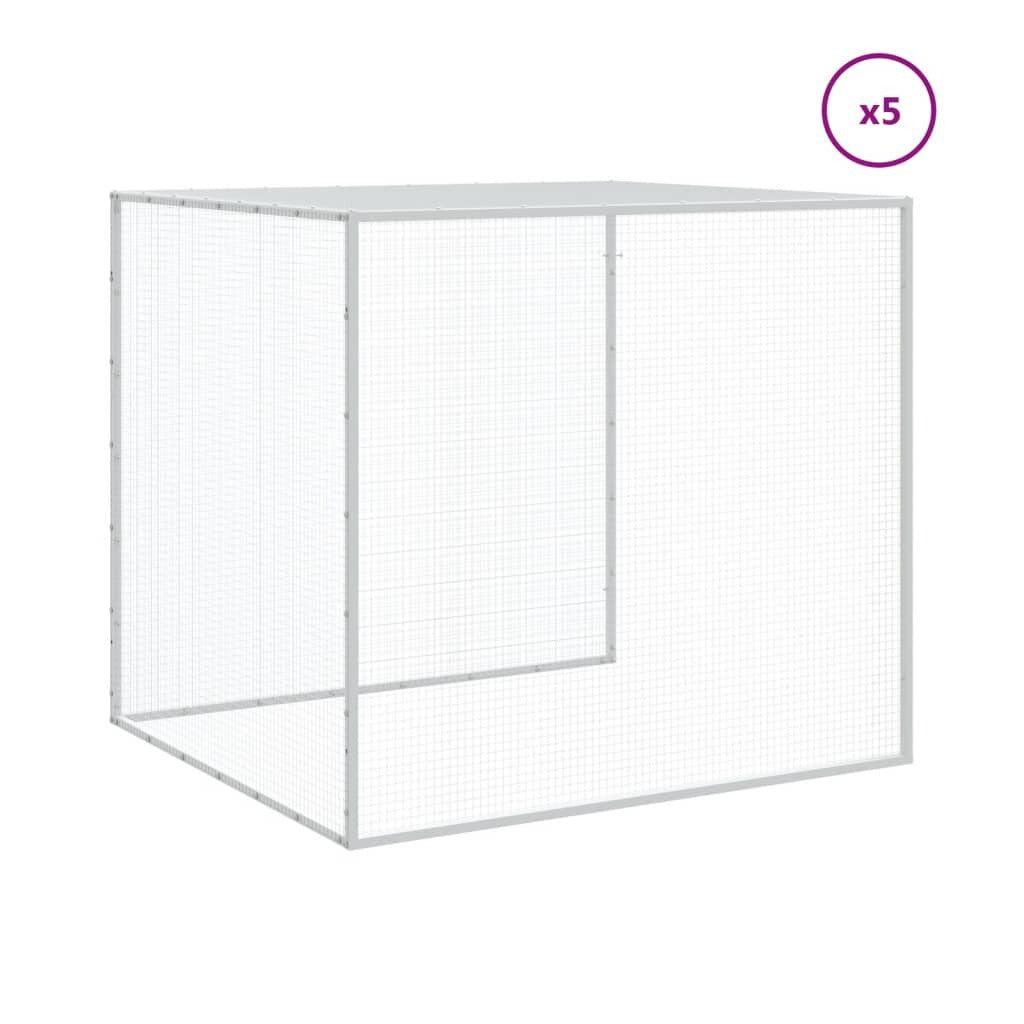 Chicken Cage with Roof Light Grey 603x98x90 cm Galvanised Steel