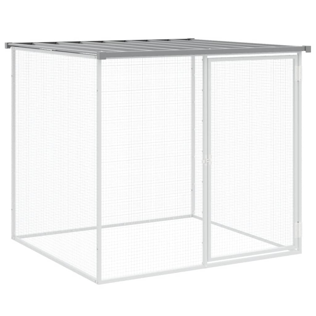 Chicken Cage with Roof Light Grey 603x98x90 cm Galvanised Steel