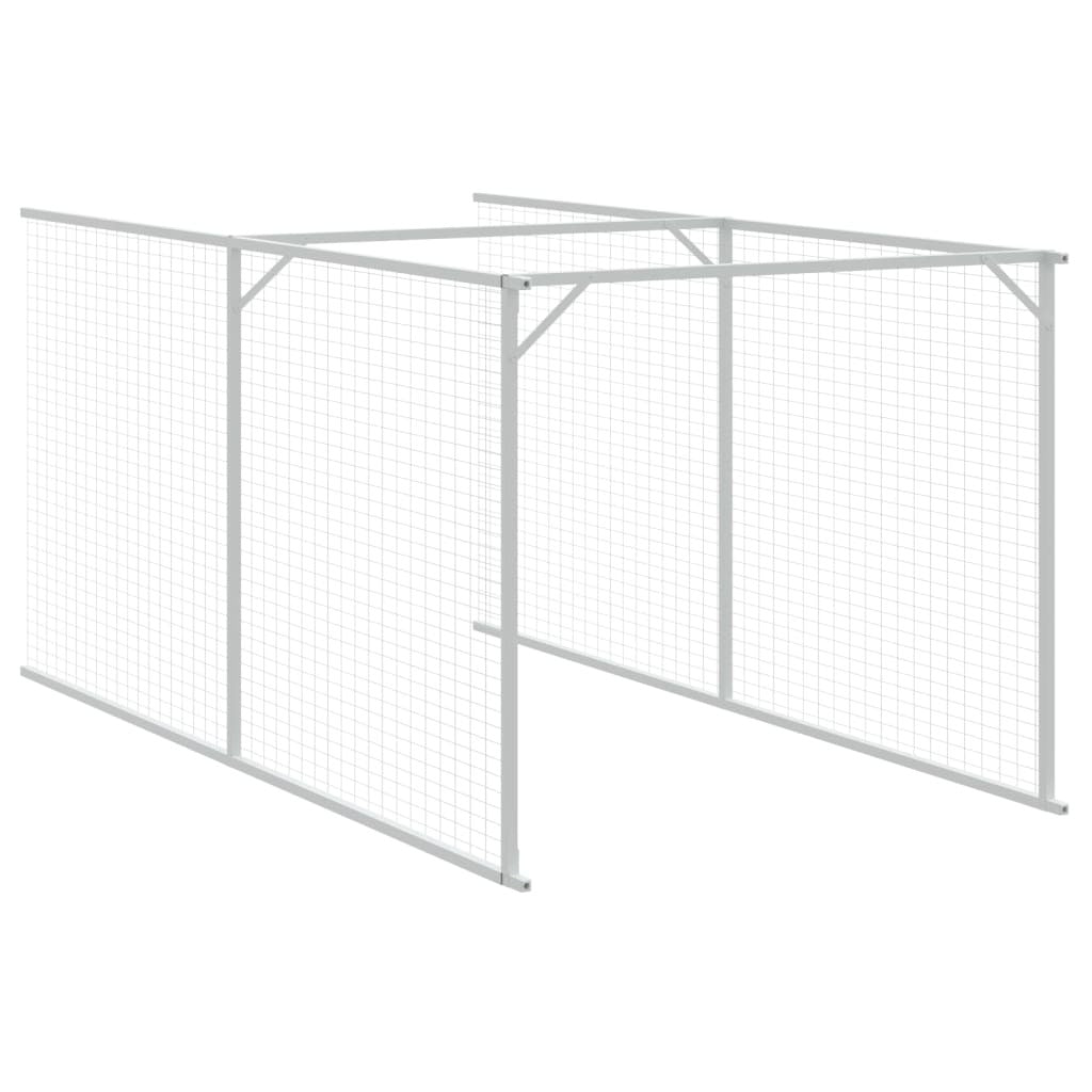Dog House with Run Galvanised Steel Kennel Pet Cage Outdoor Enclosure Anthracite