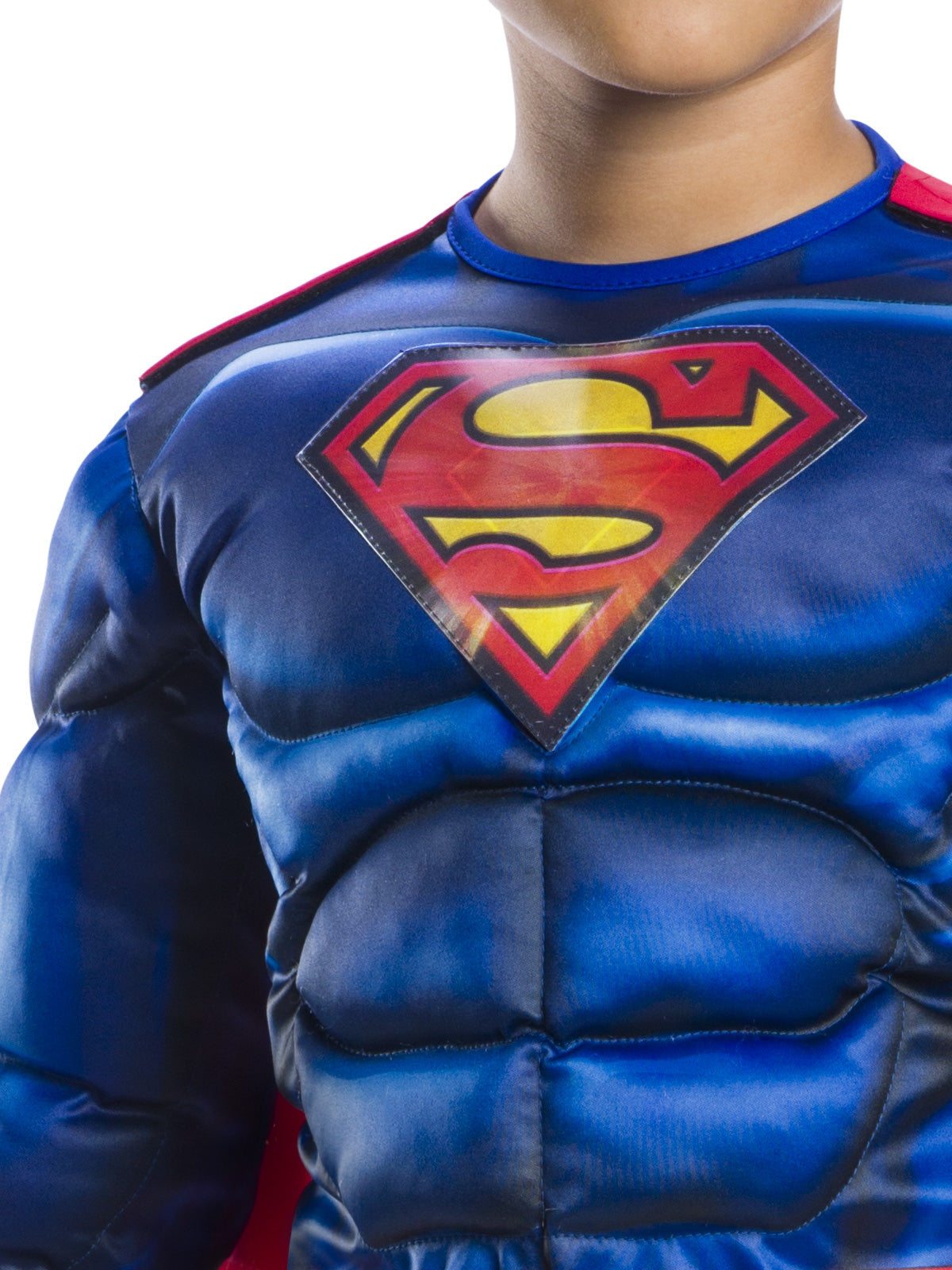 Superman Costume for Kids Deluxe Muscle Chest with Lenticular Logo Suit