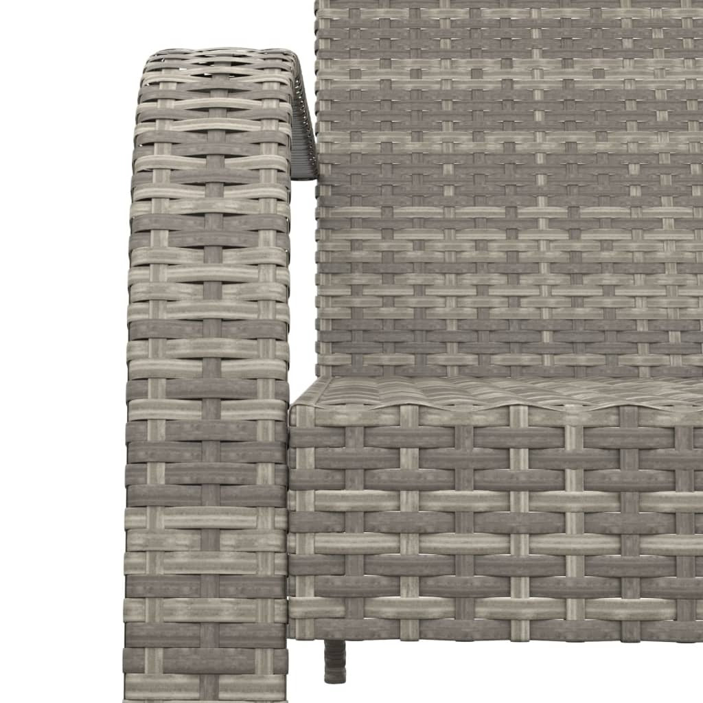 Garden Adirondack Chair Poly Rattan Steel Frame Outdoor Patio Seating Grey