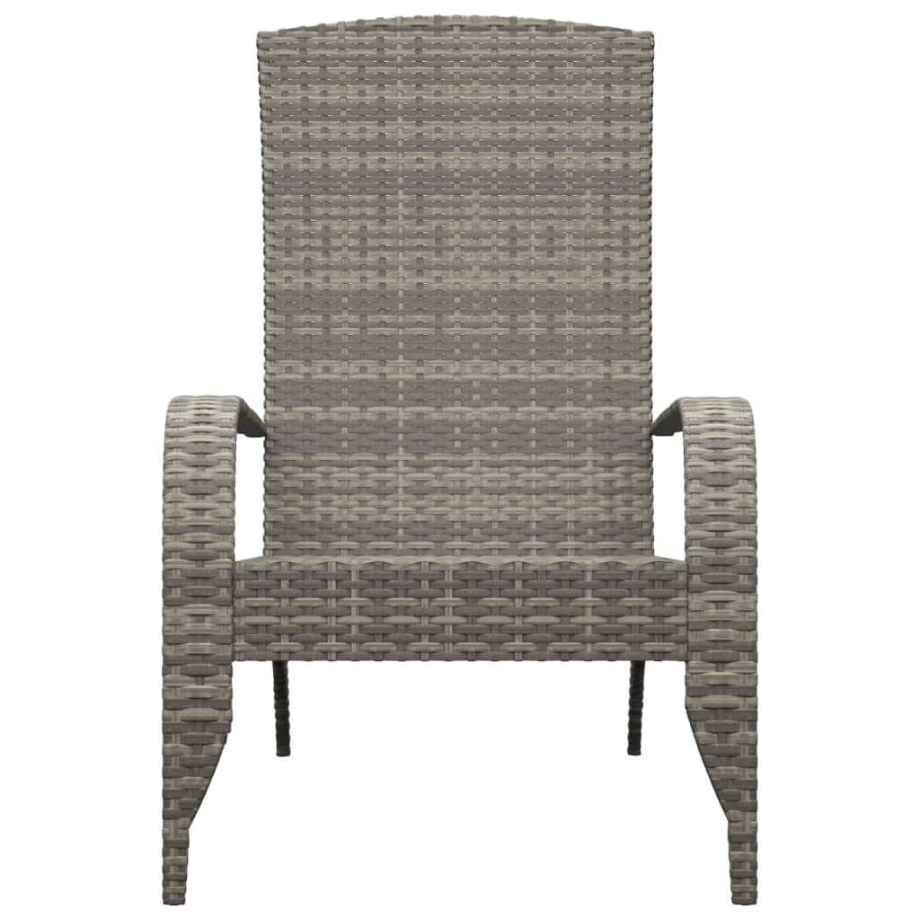 Garden Adirondack Chair Poly Rattan Steel Frame Outdoor Patio Seating Grey