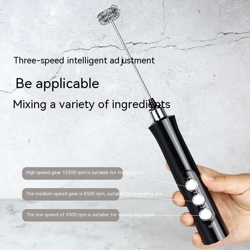 Portable Handheld Three-Head Egg Beater for Household Use with Charging