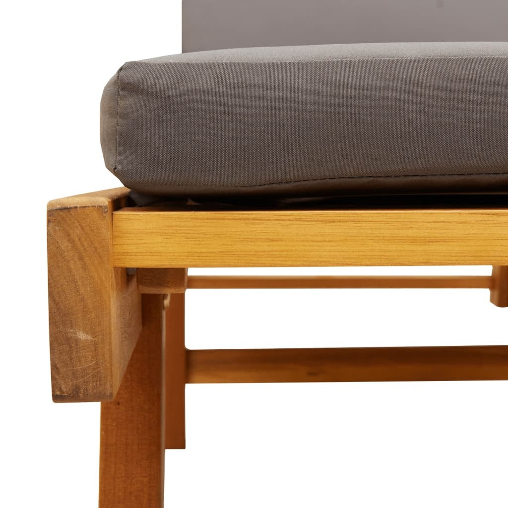 Sun Loungers 2 pcs Solid Acacia Wood Reclining Outdoor With Table