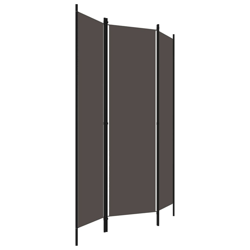 3-Panel Room Divider Anthracite 150x180 cm